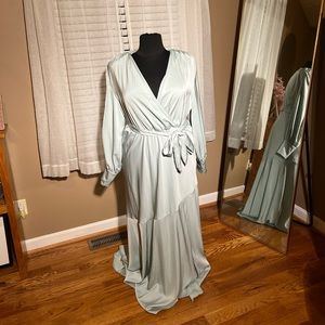 ELOQUII Mint green wrap dress